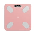 thumbnail image 1 of Báscula inteligente de grasa corporal con Bluetooth, color rosa, con baterías incluidas, perfecta para control de peso y salud familiar., 1 of 6
