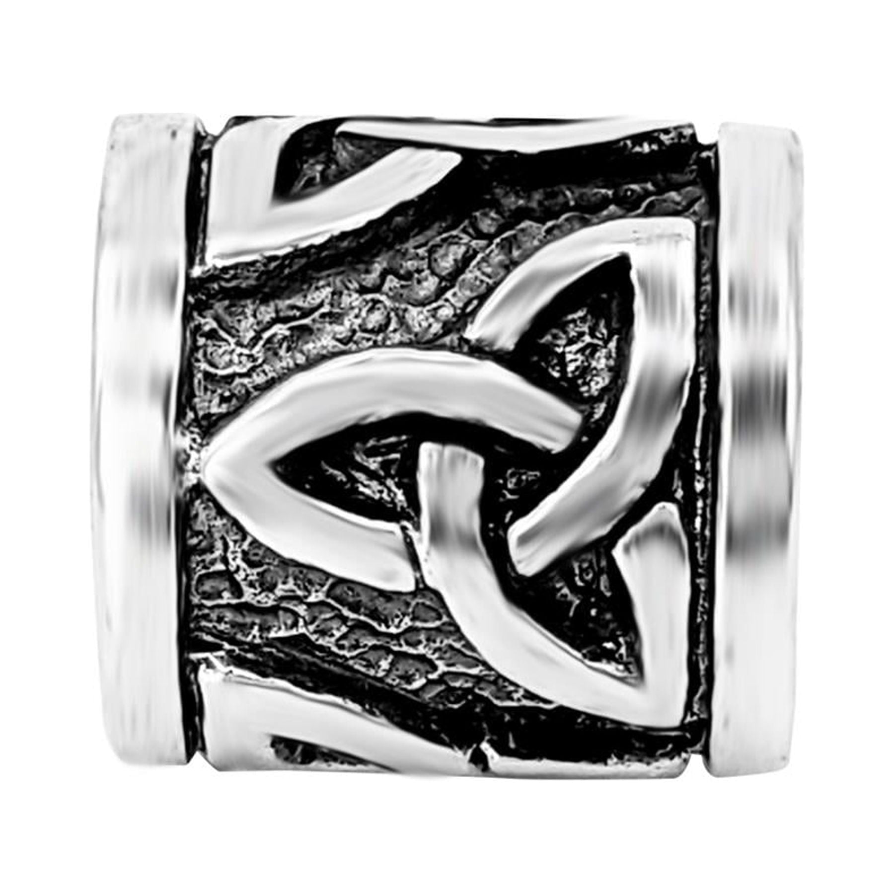 81stgeneration Unisex 925 Sterling Silver Celtic Triquetra Braid Beard Dreadlock Hair Bead Tube