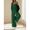 thumbnail image 4 of Jumpsuits for Women Spaghetti Strap Wide Leg Overalls Summer Rompers with Pockets Green M, 4 of 7