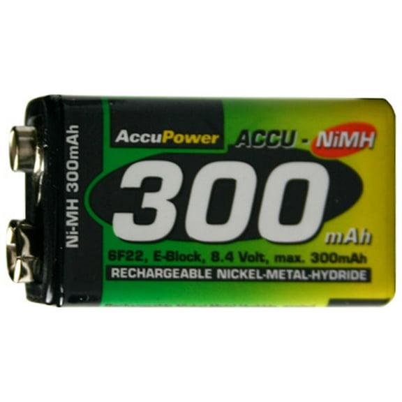 16-pack 9 Volt AccuPower NiMH Batteries (300 mAh)