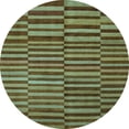 thumbnail image 1 of Ahgly Company Indoor Round Abstract Light Blue Modern Area Rugs, 4' Round, 1 of 4