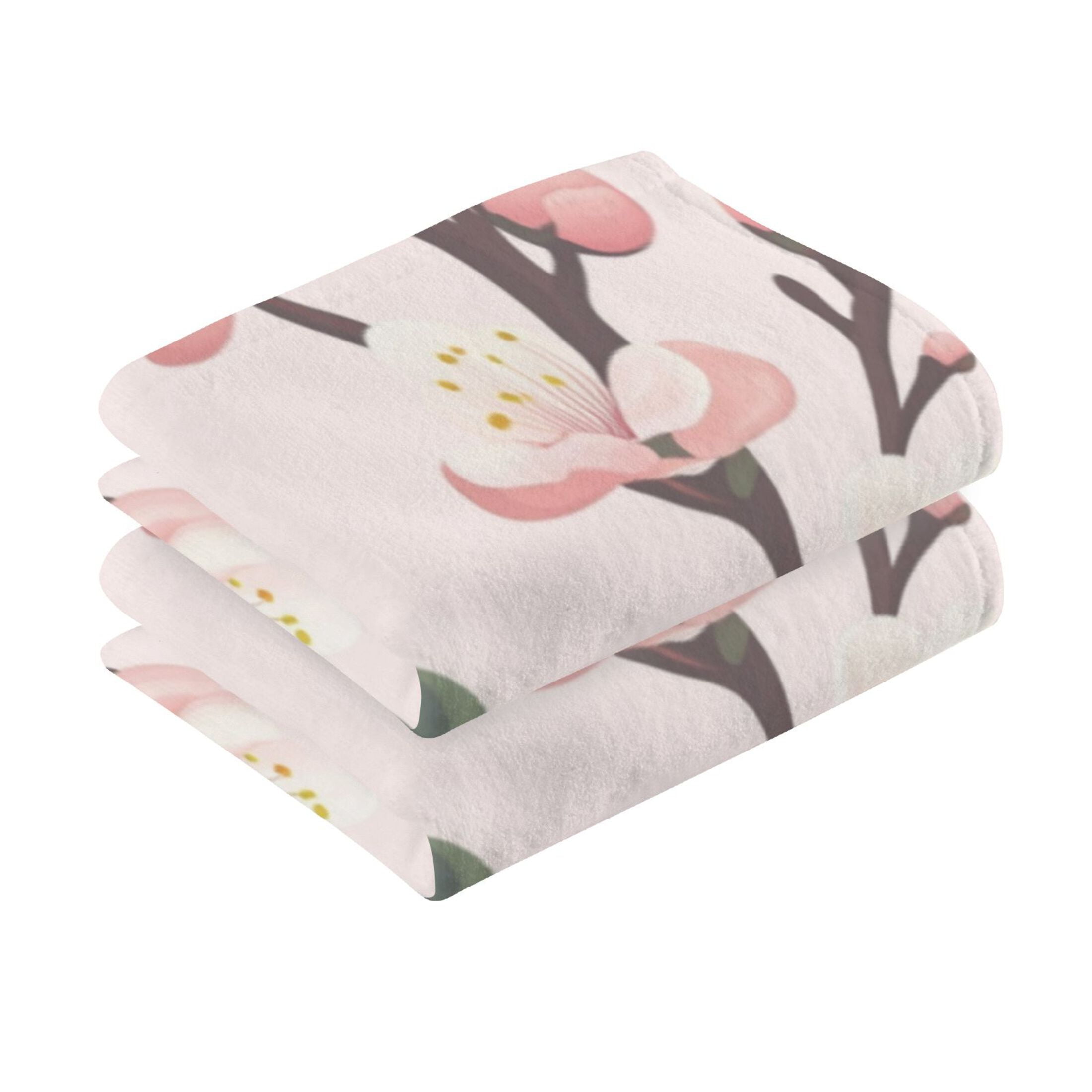 Cotton Towel Two-Piece 16x28 Inch One Sizex2 Face Towel Set Towel Set Cotton Hand Bath Towel Bathroom Beach Pretty Pink Plum Seamless