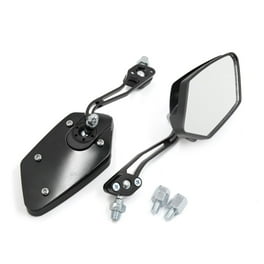 Un Par 10mm Rosca Pentagonal Espejo Retrovisor Para Moto 360 Grados Giratorio Azul Negro