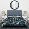 thumbnail image 3 of Designart "Metropolitan Canvas In Beige And Blue" Geometric Bedding Covert Set - Modern & Contemporary Bed Set With 2 Shams, 3 of 5
