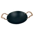 thumbnail image 4 of Lipstore Cooking Wok Hot Pot Kitchen Tool Easy to Clean Metal Cooking Pan Paella Pan for Outdoor Kitchen Restaurant Household Camping 40cm with handle, 4 of 8