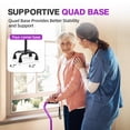thumbnail image 2 of Bastón BeneCane Quad Cane ajustable con mango acolchado suave y desplazado para hombres y mujeres. Ligero y cómodo con patas de 4 puntas para mayor estabilidad (morado)., 2 of 5