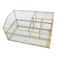 thumbnail image 2 of veasfak Clear Glass Jewelry Organizer Box - Golden Metal Keepsake Box Jewelry Organizer, 2 of 8