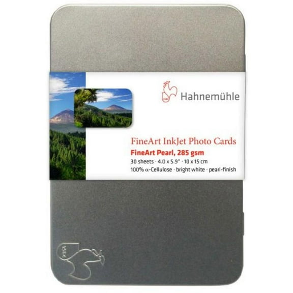 Hahnemuhle Pearl FineArt Bright White Inkjet Photo Cards, 4x6", 30 Sheets