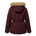 thumbnail image 4 of Wantdo Women's Plus Size Winter Coat Waterproof Winter Jacket Warm Puffer Jacket Wine Red 3X, 4 of 9