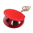 thumbnail image 1 of Mini espejo de maquillaje de piel sintética con llavero, espejo de tocador portátil para mujer con llavero, espejo cosmético plegable de mano de doble cara., 1 of 8
