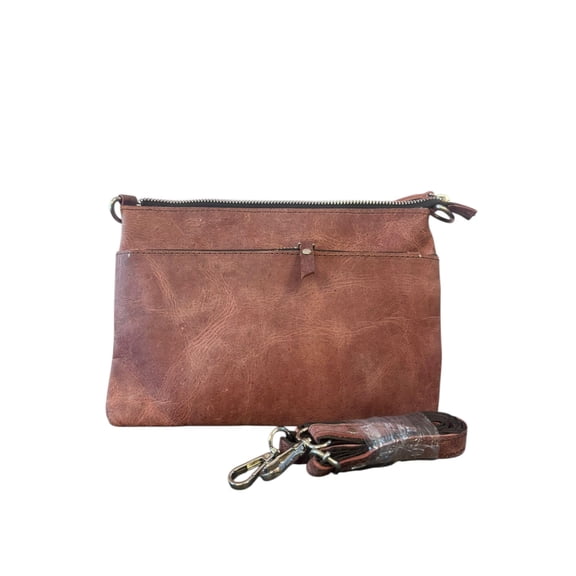 Handmade Leather Sling Bag for Women – 10x7 Inch Crossbody Purse, Lightweight, Zipper Closure Mini Shoulder Bag
