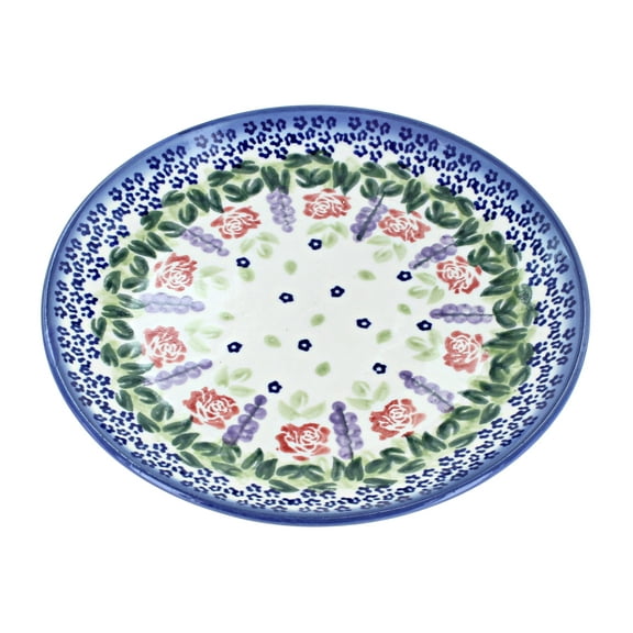 Blue Rose Polish Pottery Roses Are Red Dessert Plate