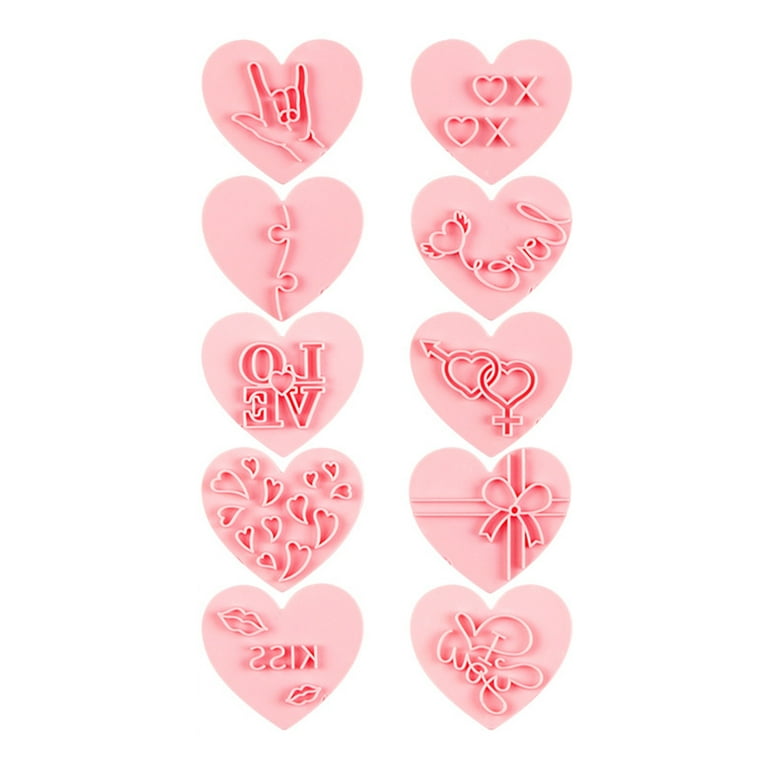 Valentine's Day Cookie Plunger Cutters White Plastic Cookie - Temu