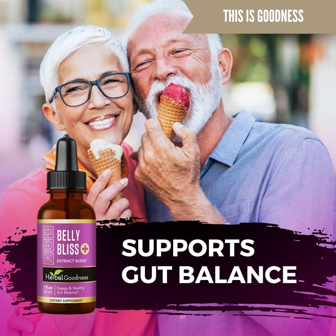 Belly Bliss - Digestive Advantage Probiotic, Gut Health, Gloat Relief Supplement, Lemon Balm - 1fl. oz - Herbal Goodness