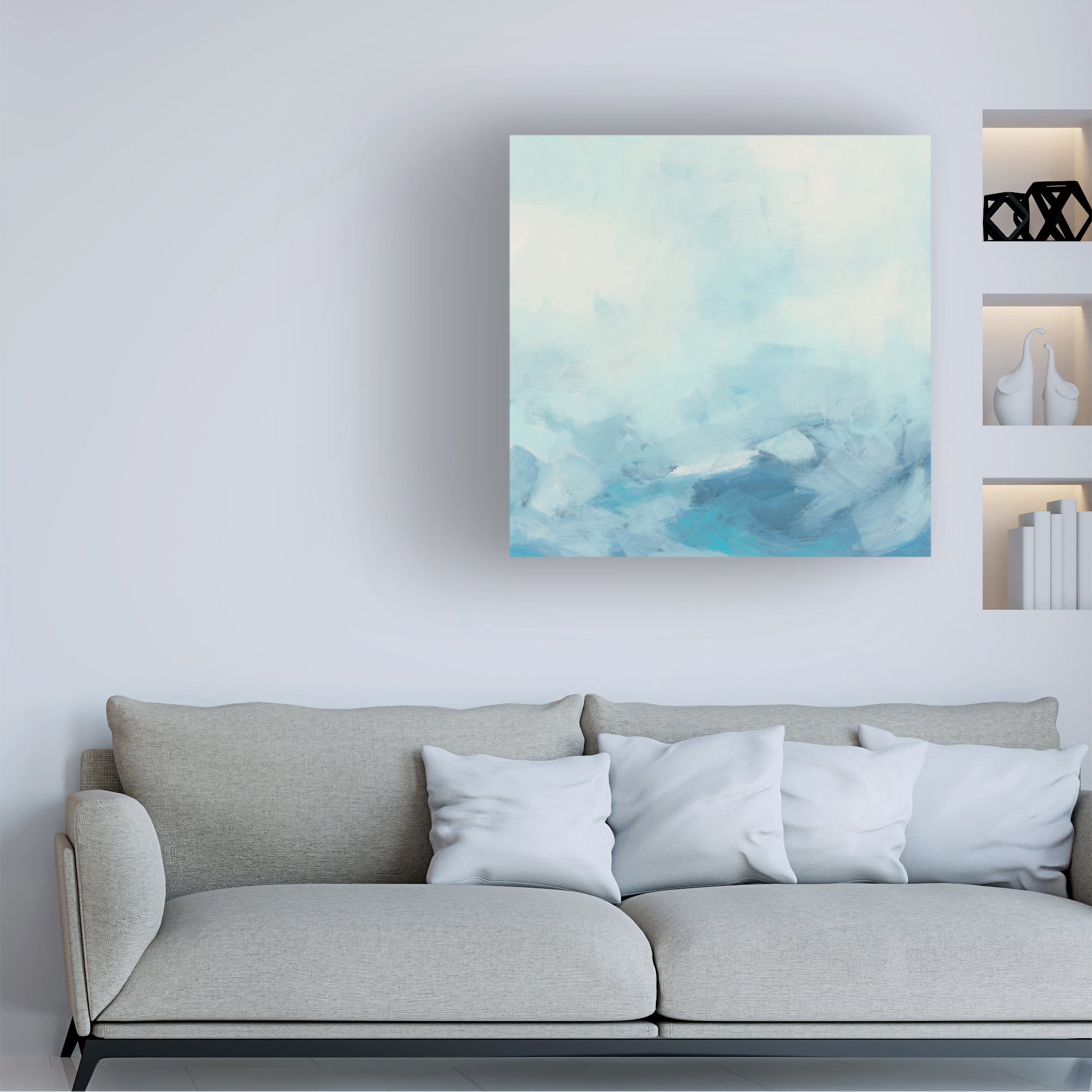 Canvas Wall Art - June Erica Vess 'Sea Shadows II' Wall Art for Living Room, Bedroom, or Office Décor by Trademark Fine Art - 35 x 35 Inches
