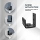 thumbnail image 4 of Sliding Barn Door Bottom Floor Guide,U Shape,Flexible Adjustable Fit Distance,Flush Flat Bottom Design,Wall Mount System,for Door & Cabinet,Black, 4 of 5