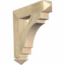 Ekena Millwork 5 1/2"W x 36"D x 36"H Merced Arts & Crafts Smooth Bracket, Douglas Fir