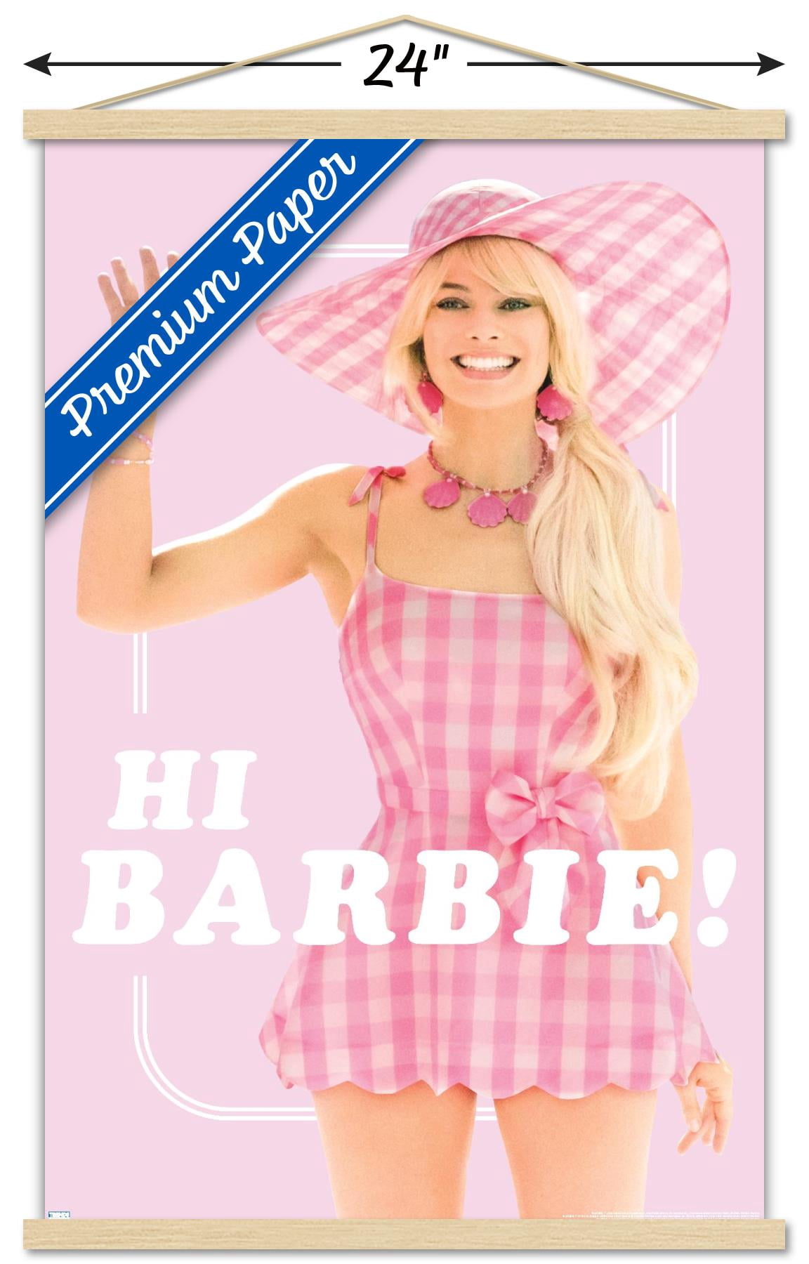 Mattel Barbie: The Movie - Hi Barbie Wall Poster with Magnetic Frame, 22.375" x 34"