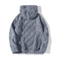 thumbnail image 5 of Yeaiivve Textured Fleece Hoodies for Women Winter Fluffy Long Sleeve Hooded Pullover Sweatshirt Casual Loose Fuzzy Hoodie Cozy Soft Loungewear M, 5 of 7