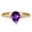 Yellow Gold Silver, variant on Pear Teardrop Natural Amethyst Vintage Style Ring 925 Sterling Silver Size 10