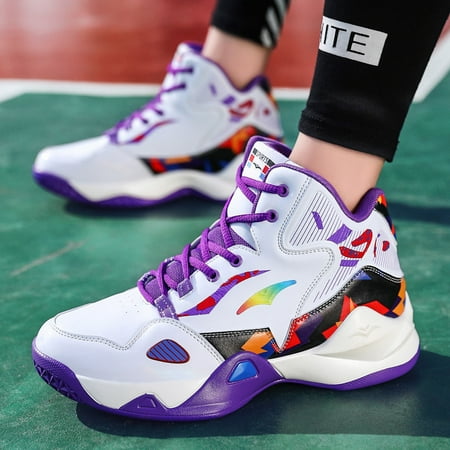

Boys Girls Basketball Shoes Cushioned Shock Absorption Comfy Athletic Running Shoes Outdoor Non Slip Walking Shoes For Children Kids Sneakers Spring And Summer