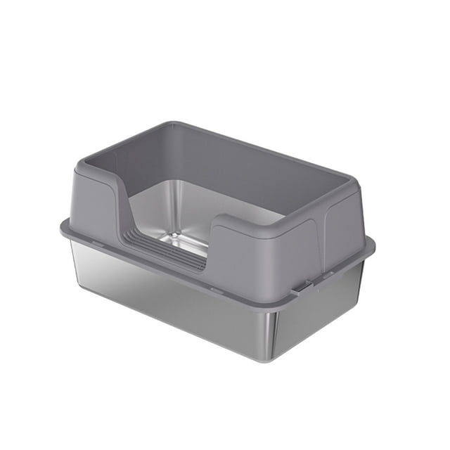 Caja de arena Strade Fareast Limited antisalpicaduras gris 50cmx35cmx23cm