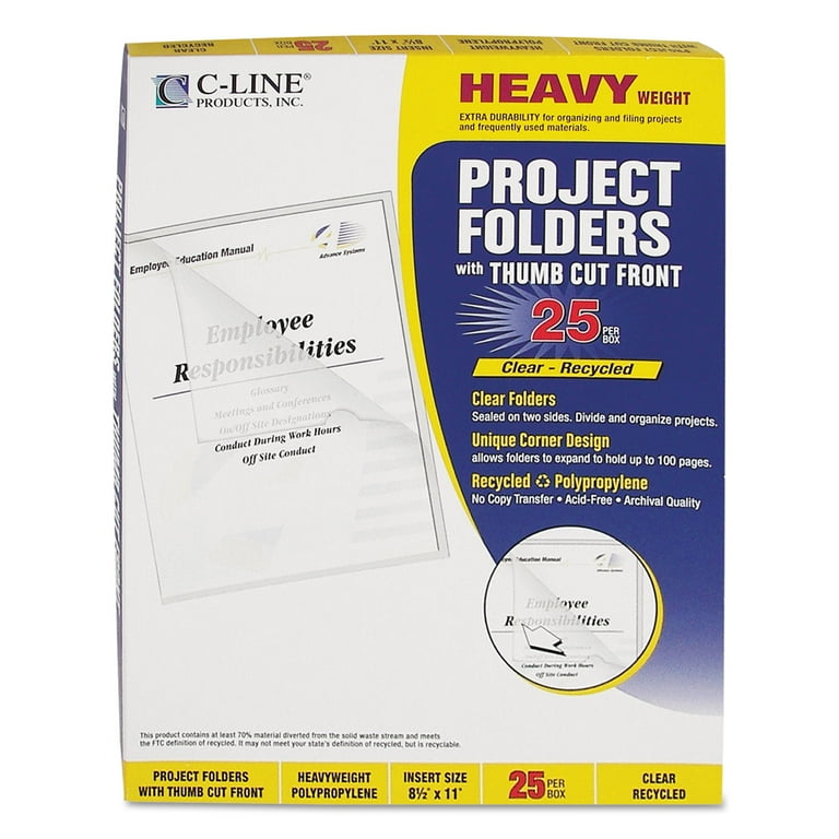 Poly Project Folders, Letter Size, Clear, 25/Box Poly Project Folders, Letter Size, Clear, 25/Box