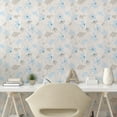 thumbnail image 2 of Ambesonne Spring Peel & Stick Wallpaper for Home, Lines Dots Foliage Flora, 13"x36", Pale Ceil Blue and Mustard, 2 of 5