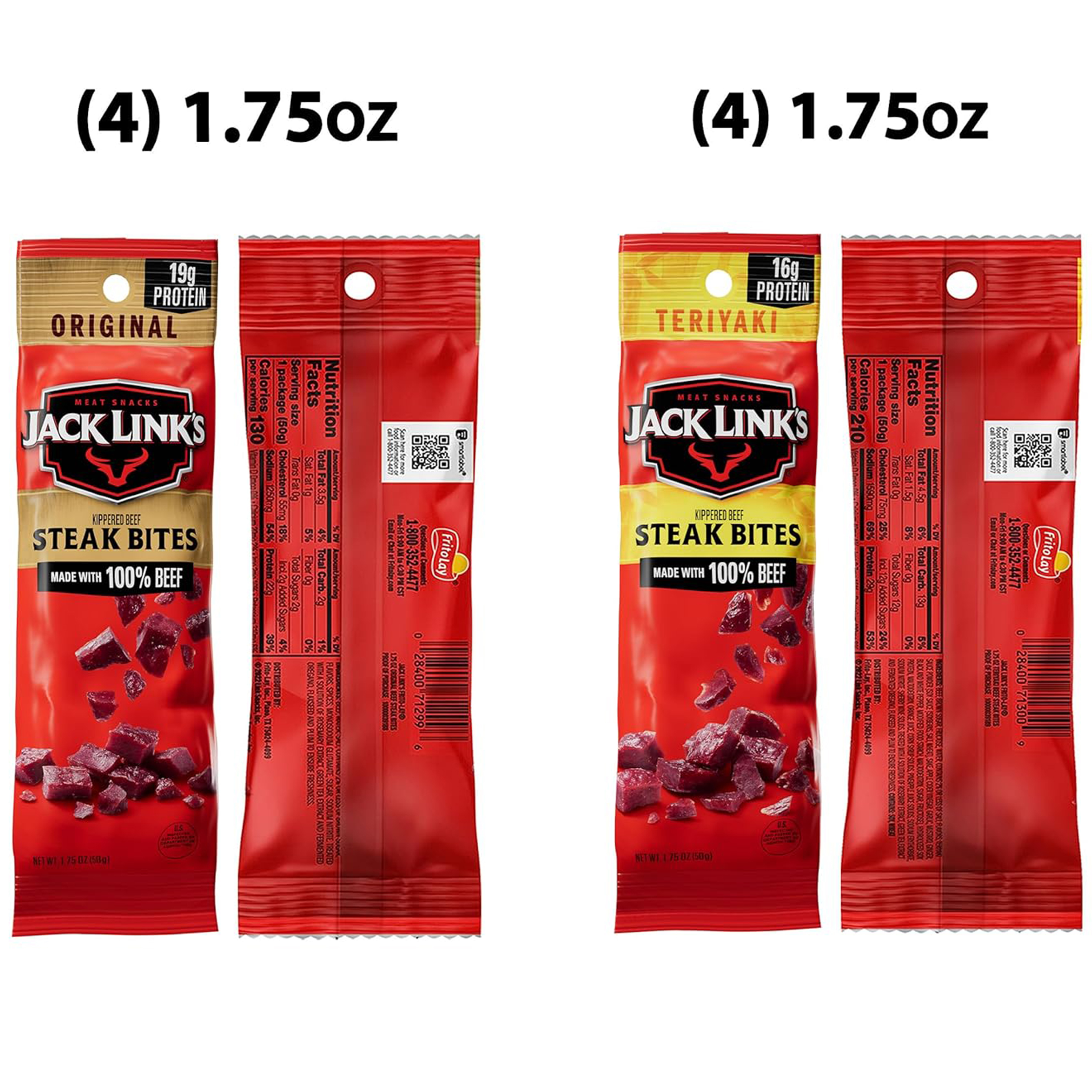 Frito Lay Jack Link's Kippered Beef Steak Bites Variety pack, 8 pack