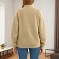 thumbnail image 6 of Sweatshirt for Women Oversized Sweatshirts Hoodies Fleece Crewneck Sweaters Casual Tops Comfy Fall Fashion Outfits Winter Clothes 2026 Khaki M, 6 of 7