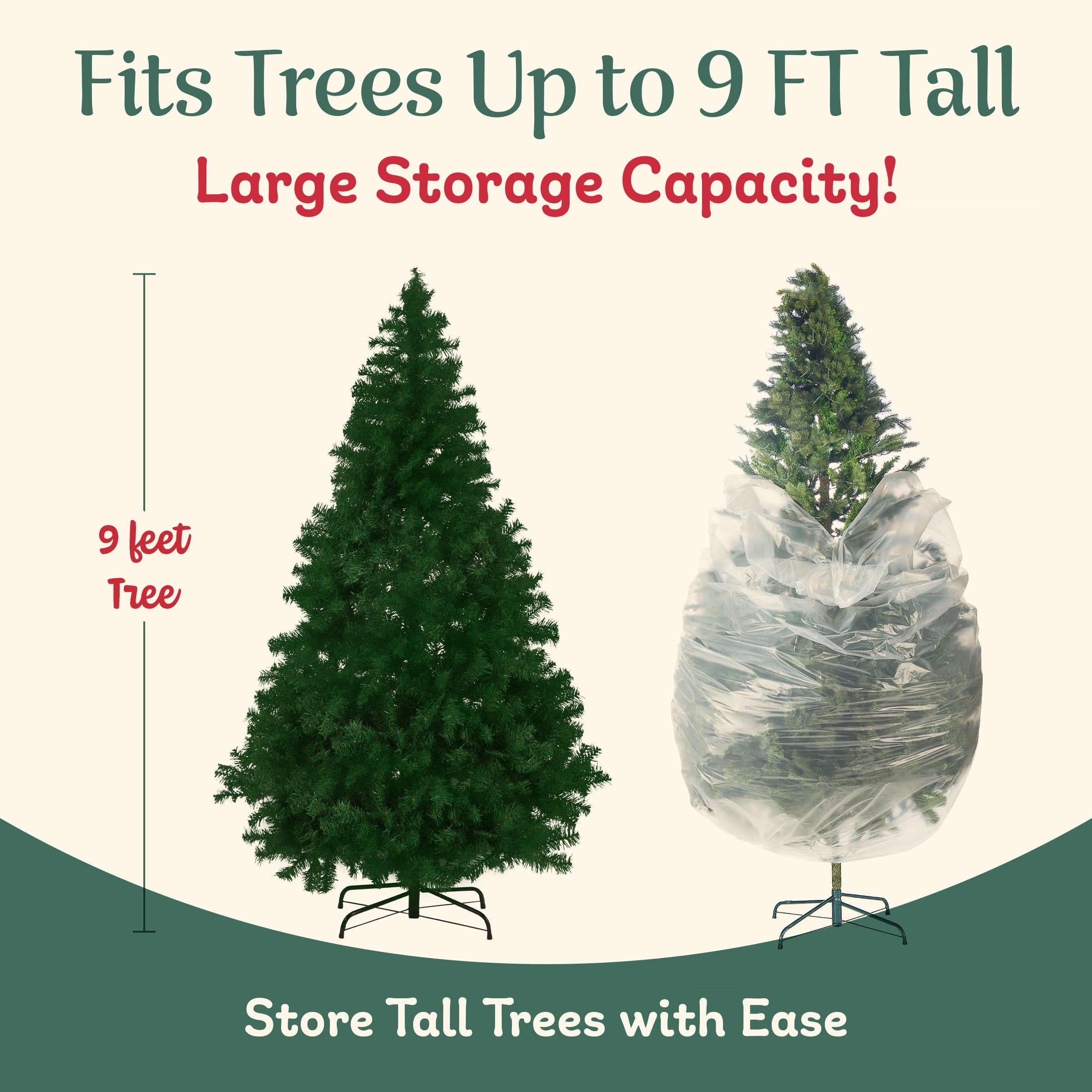 Christmas Tree Storage or Disposal Bag for Upright Trees up to 9 Ft Tall - Use Large Storage Bag for Couches, Mattress, and More by Elf Stor