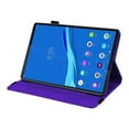 thumbnail image 4 of SaniMore Wallet Case for Lenovo Tab M10 10.1 inch 3rd Generation TB-328F, PU Leather Embossed Sunflower Shockproof TPU Shell Card/Pen Holder Hand Rope Anti-slip Kickstand Tablet Cover, Purple, 4 of 12