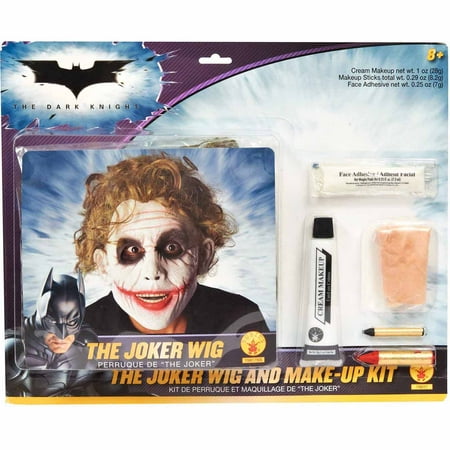 Batman Dark Knight Deluxe Joker Wig/Makeup Adult Halloween Costume Accessory Kit