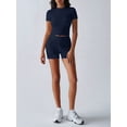 thumbnail image 5 of Women'S Summer 2 Piece Outfits Skinny Shorts Tracksuit Sets Navy Blue XL, 5 of 8