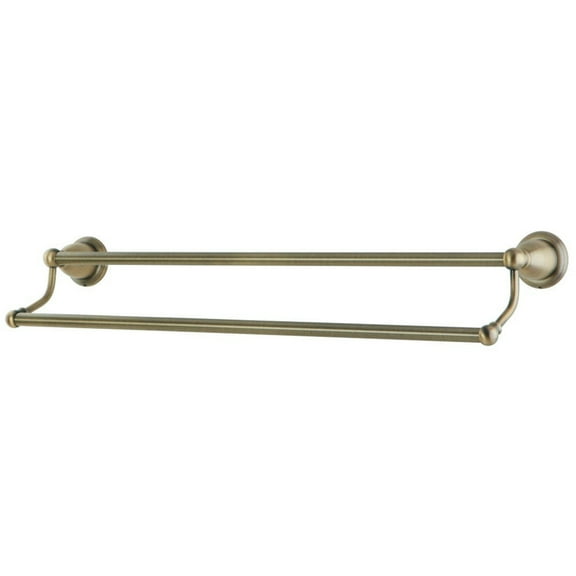Kingston Brass BA175318AB 18 in. Heritage Dual Towel Bar, Antique Brass