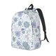 thumbnail image 1 of Disketp Retro ice blue snowflakes print Canvas Backpack Lightweight Travel Daypack Student Rucksack Laptop Backpack-Medium, 1 of 5