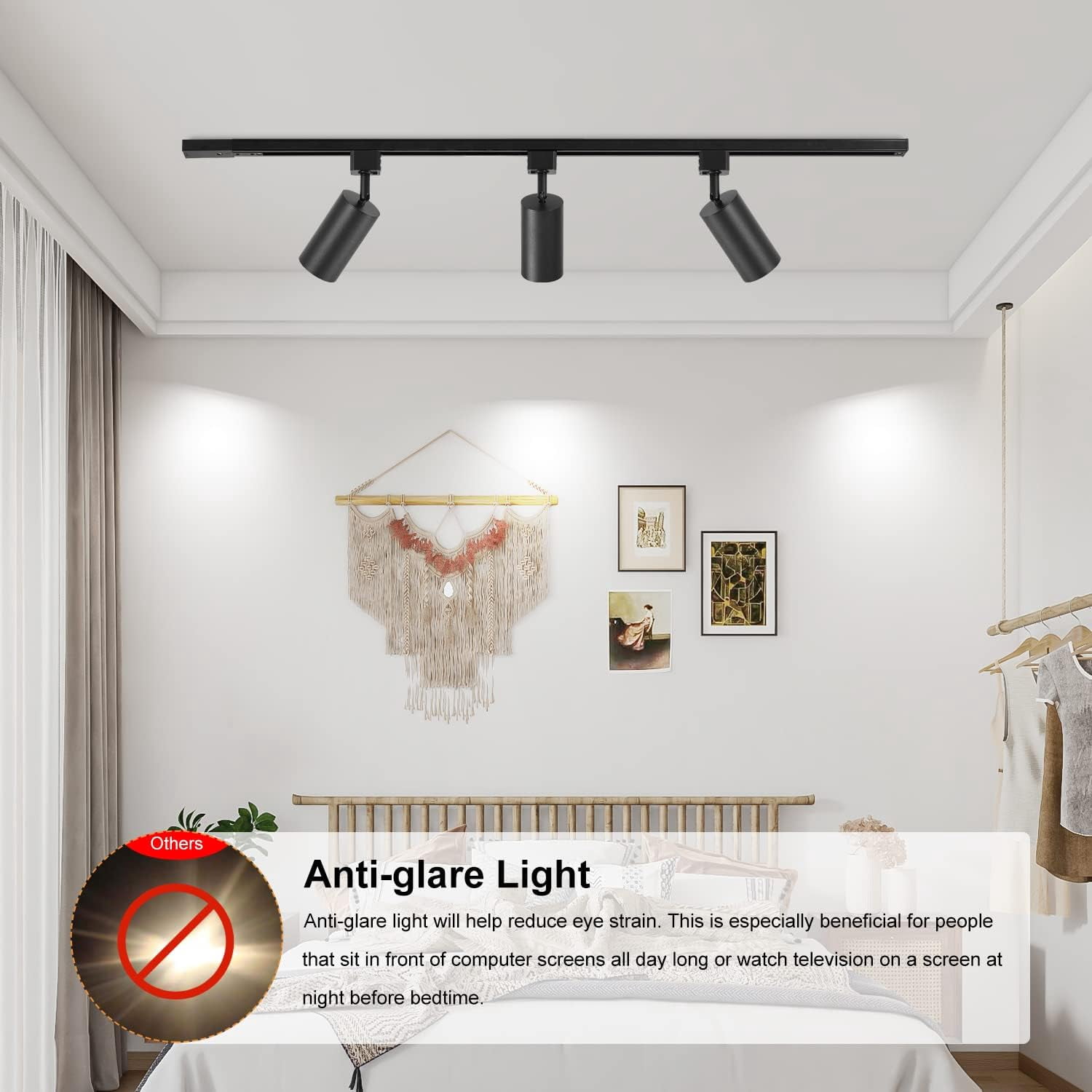 VANoopee 12-Light GU10 LED Track Lighting Kit with 13FT H Type Track Lighting Rail & Floating Canopy Connector, Modern Kitchen Track Lighting Fixtures Ceiling Spotlight, Track Heads Black (No Bulbs)