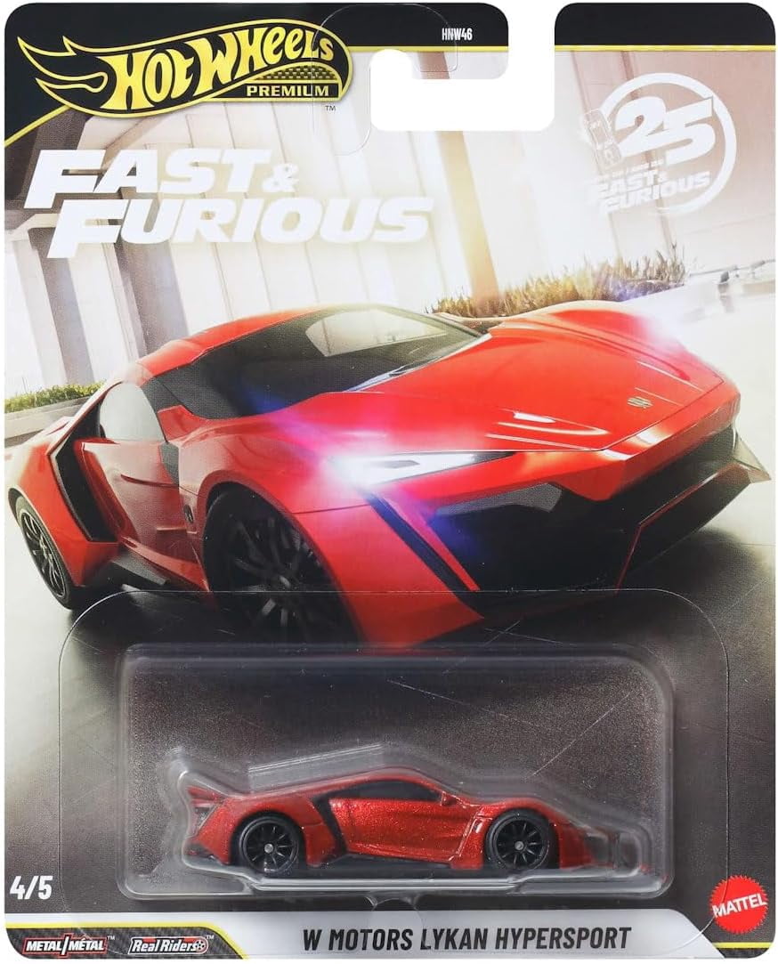 Hot Wheels Fast & Furious Premium 2-Pack, W Motors Lykan HyperSport and 1970 Chevrolet® Chevelle™ SS®, Die-Cast