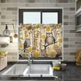 thumbnail image 7 of GZHJMY 24 Inch Length Kitchen Curtains Owls Flowers 2 Panels Half Window Sheer Curtains Rod Pocket Farmhouse Short Drapes for Bathroom Cafe Basement Home Decor, 7 of 7