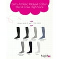 thumbnail image 2 of MeMoi  Athletic Ribbed Cotton Blend Knee High Sock - Girls - Female, 9-11, Black, 2 of 8