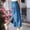 Blue, variant on Women's Sparkly Sequin Midi Skirt Elastic High Waist Loose Split Hem Long formal Skirt Glitter Evening Cocktail Party Club Casual Maxi Skirt White