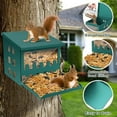 thumbnail image 5 of Squirrel Feeder for Outside Tree, Metal Squirrel Feeder with 3 Windows, Funny Squirrel Picnic Table Feeder for Chipmunks, Weatherproof Squirrel House Box for Outdoors$$Garden & Patio, 5 of 6