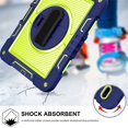 thumbnail image 4 of SaniMore for iPad 10th Generation 10.9" 2022 Case, Durable Bumper Case with Pencil Holder Shoulder & Hand Strap 360° Rotatable Kickstand Shockproof Protective Case for Boys Girls, Navy+Green, 4 of 9