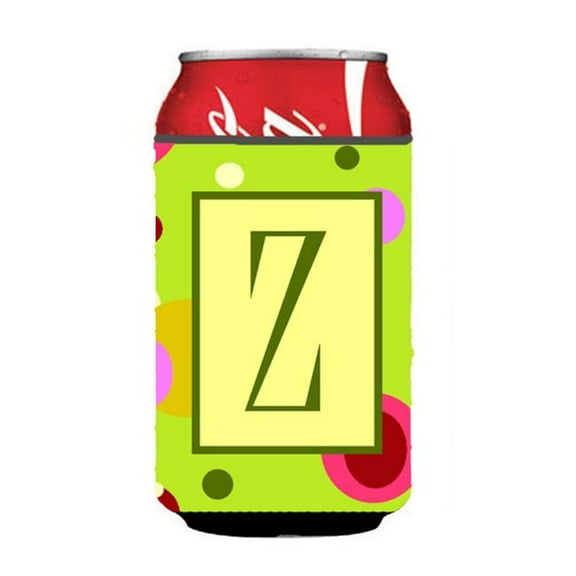 Letter Z Initial Monogram - Green Can or Bottle  Hugger