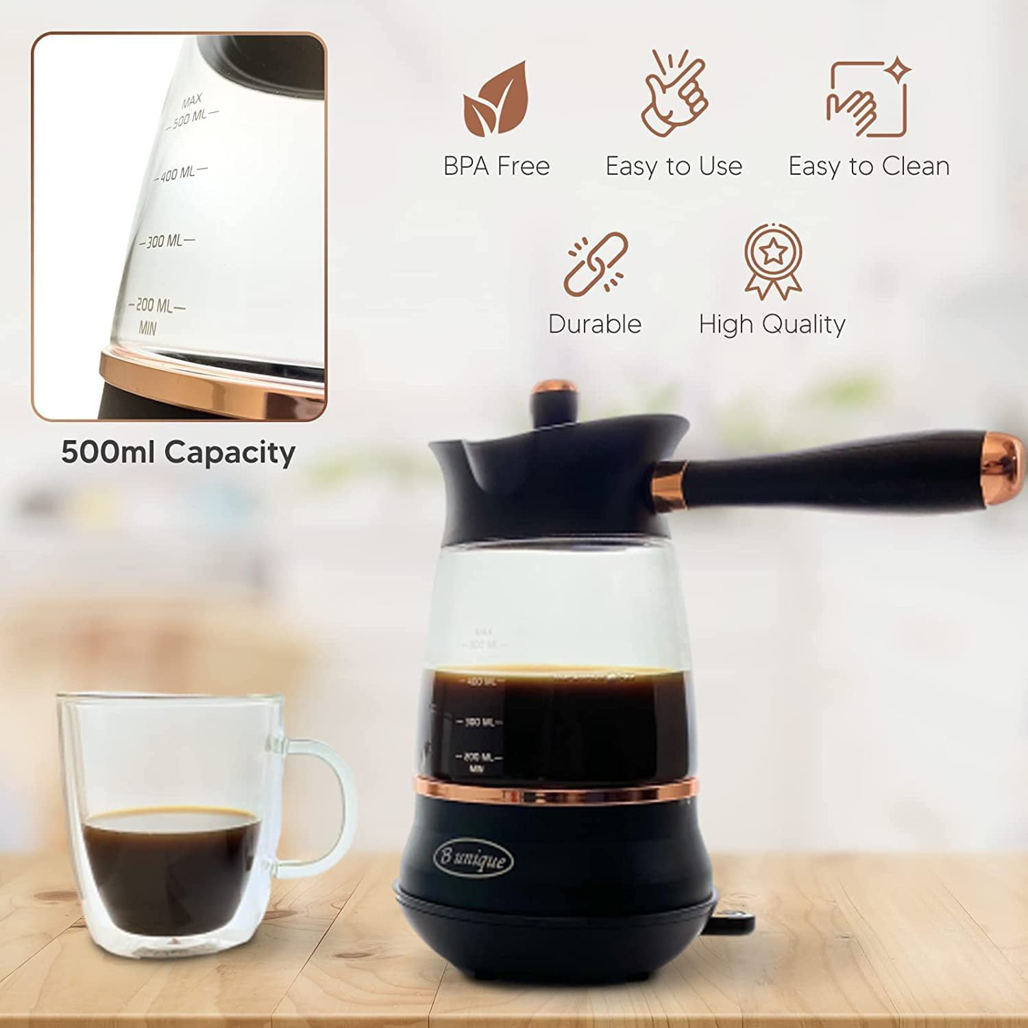 Buy 12 Cups Electric Turkish Greek Coffee Maker Stainless Steel Machine Tea  Moka Pot by Just Green Tech on Dot & Bo