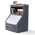 Step2 Lift & Hide Gray 38" Tall Plastic Toddler Bookcase and Kid Toy