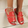 thumbnail image 2 of VEKDONE Athletic Sandals for Women Women's Fashion Casual Spring And Summer New Beach Metal Chain Round Toe Open Toe Flat Slippers, 2 of 8