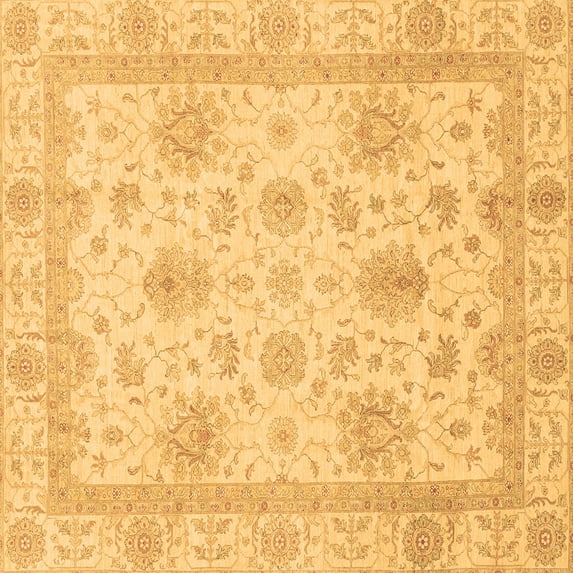 Ahgly Company Indoor Square Oriental Brown Modern Area Rugs, 8' Square