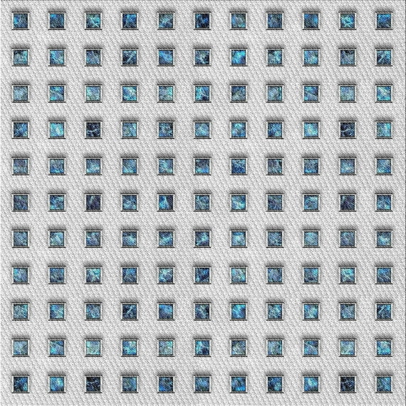 Ahgly Company Machine Washable Indoor Square Transitional Water Blue Area Rugs, 3' Square