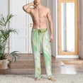 thumbnail image 2 of Fuzoiu Green And Gold Abstract Marble Print Men's Pajama Pants,Lounge Pants for Men,Lounge PJ Bottoms,Sleepwear Pants with Drawstring Pockets -X-Large, 2 of 6